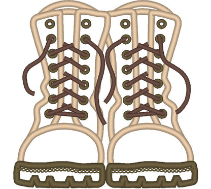 Combat Boots Applique and Fill Stitch