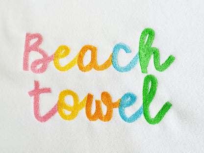 Fill stitch handwritten Font alphabet letters kids baby name monogram