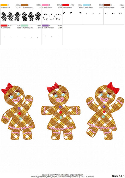 Gingham Christmas Gingerbread Man Trio