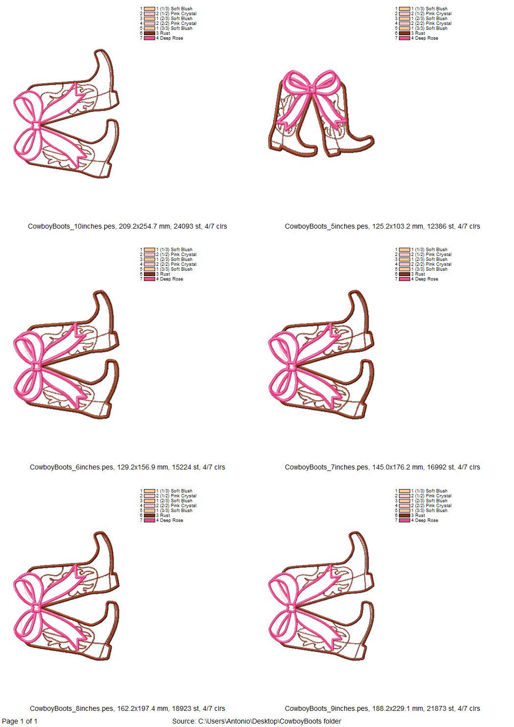 Cowboy Cowgirl Boots and Bow