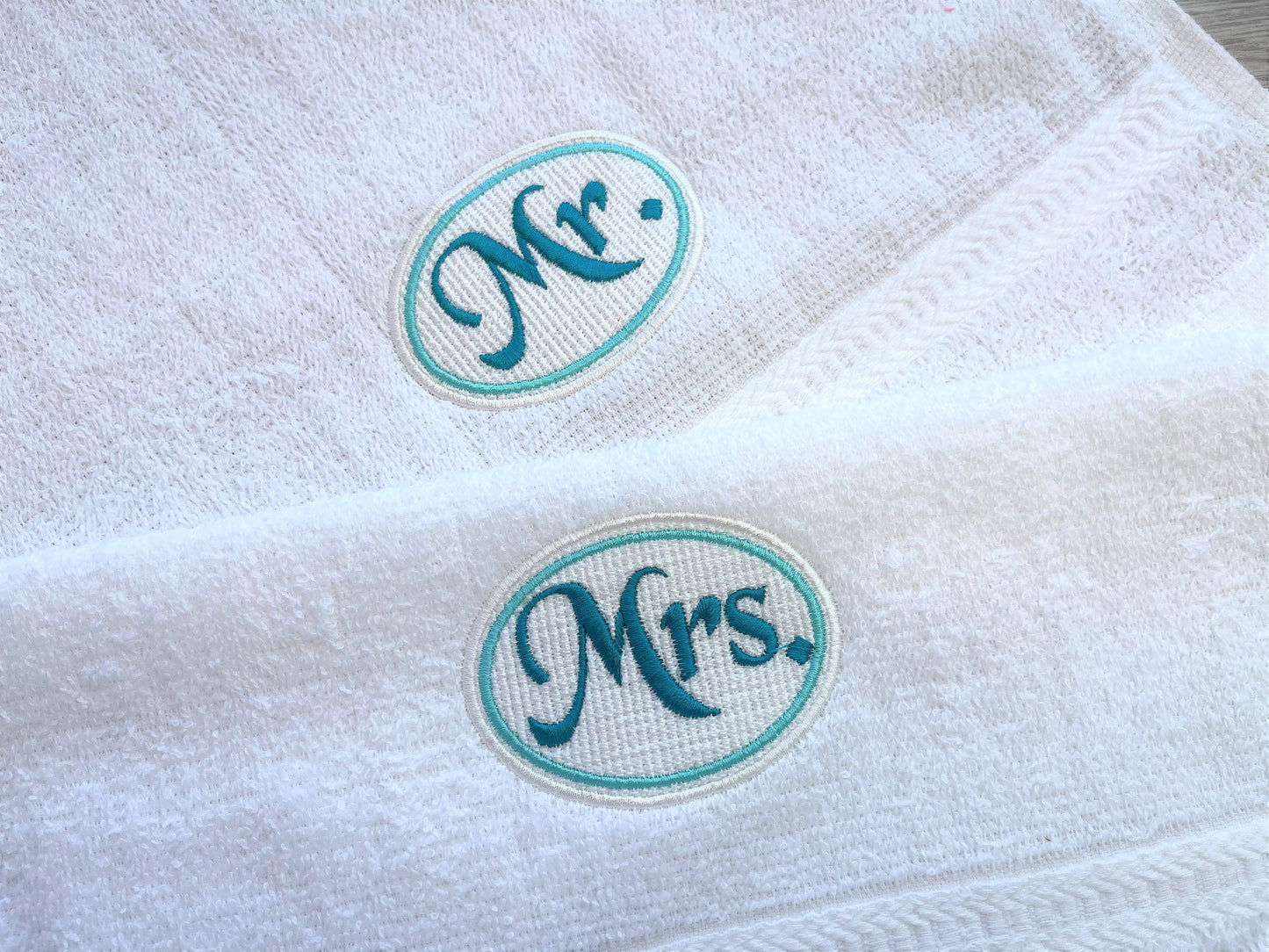 Embossed Towel Mr And Mrs Monogram