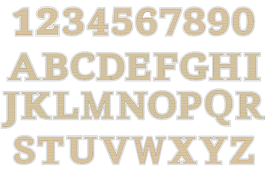 Golden Light Stitch Block Sheriff Font