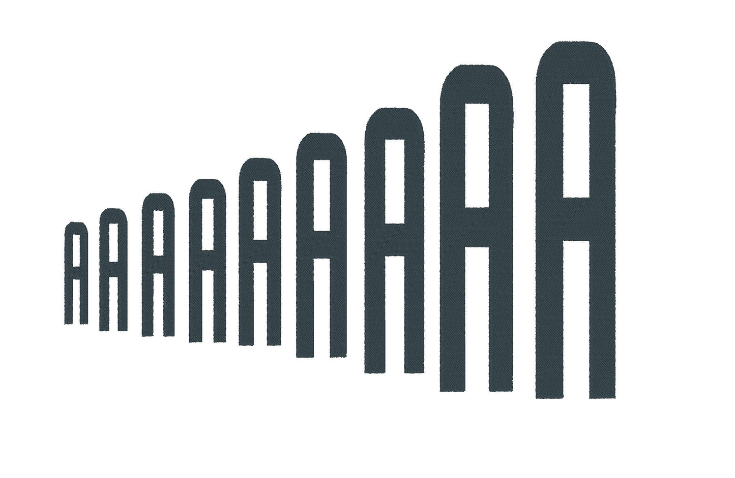 Extra Narrow Block Font Fill Stitch