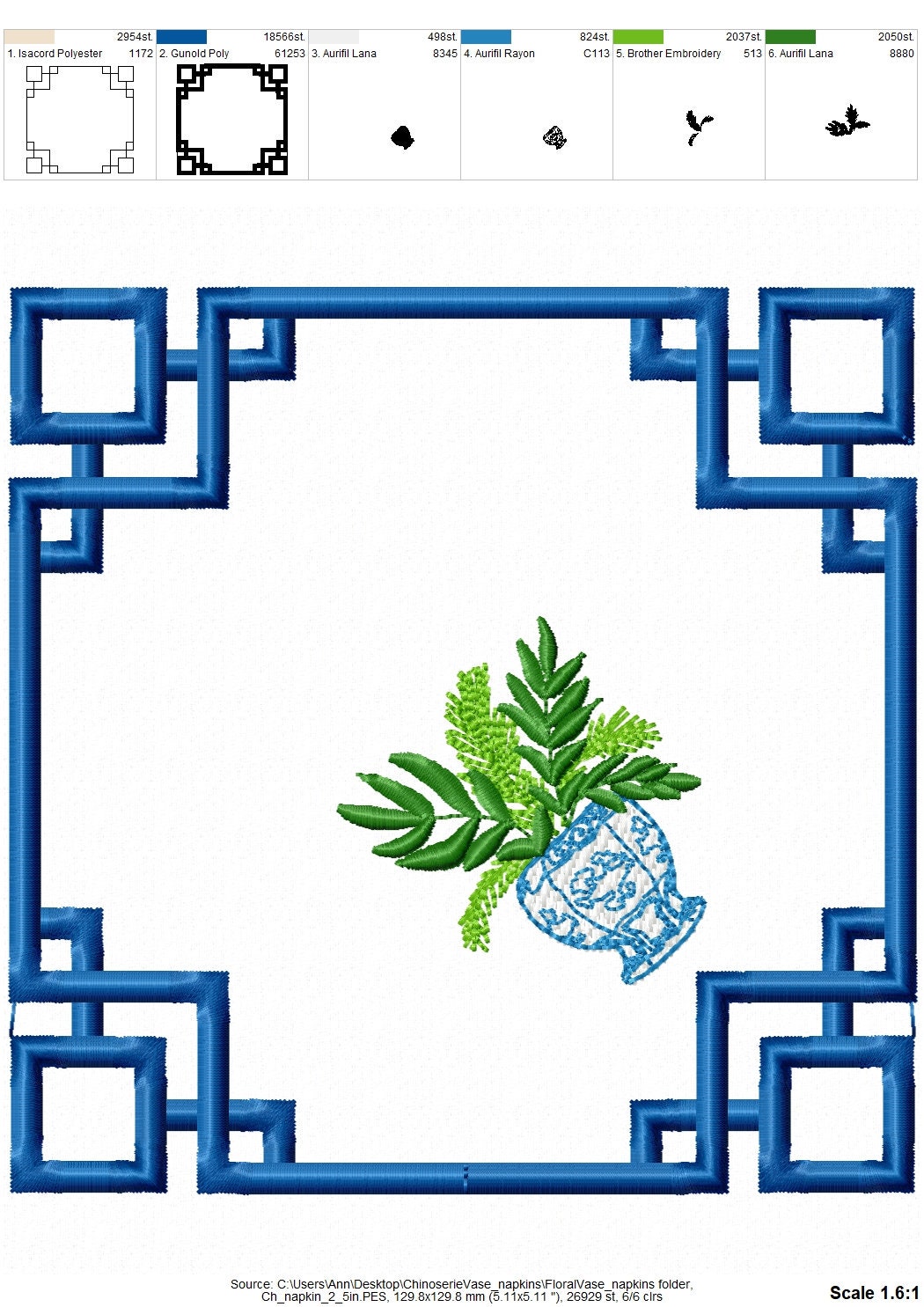 Classic Chinoiseries Napkin Coaster ITH