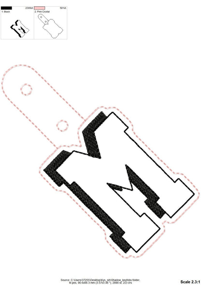 Boys Shadow Monogram Keychain