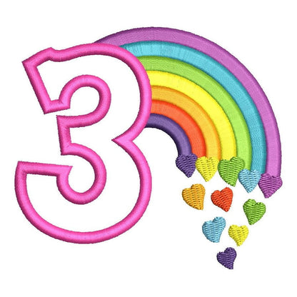 Cute Rainbow Birthday Numbers