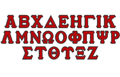 Greek Font Sororities Fill Stitch