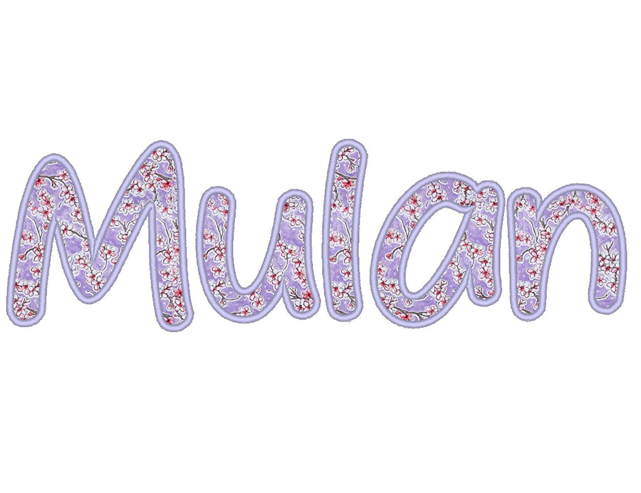 Mulan Monogram Font Applique
