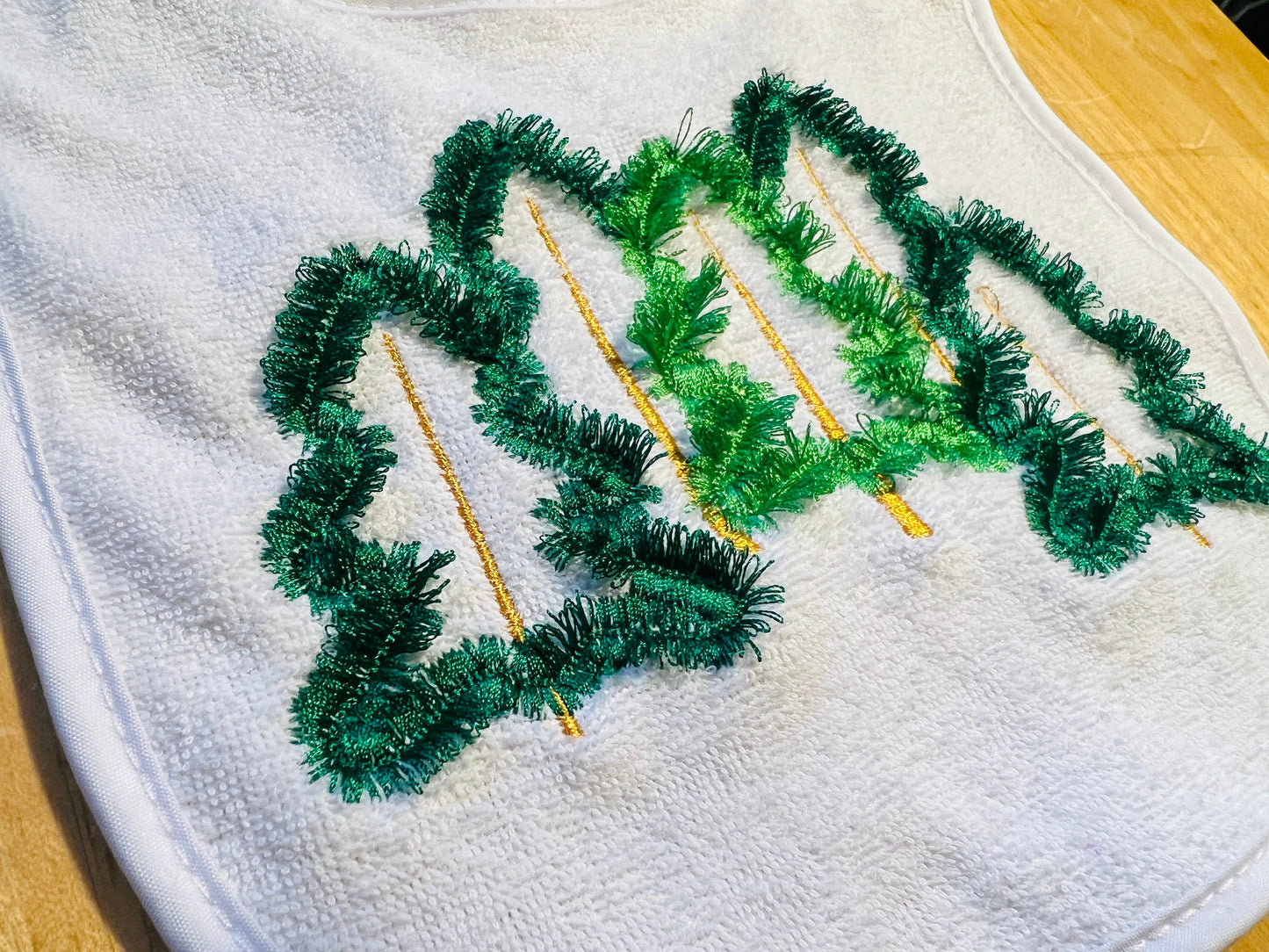 Fringed Christmas Tree Outline 3 In A Row