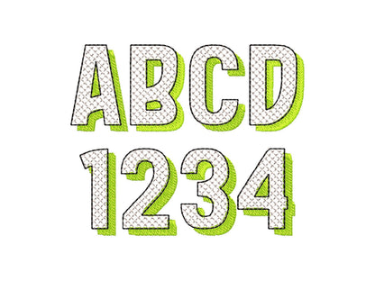 Block Glitter HTV Vinyl Shadow Font