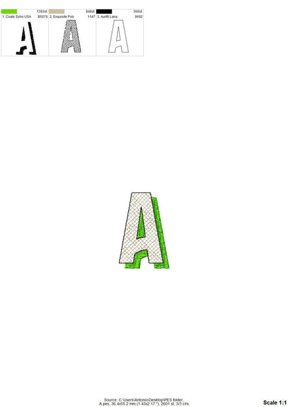 Block Glitter HTV Vinyl Shadow Font