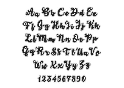 Faux Chenille Glitter HTV Vinyl Font