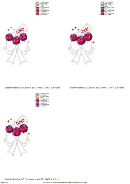 Cheerleader Fringed Pom Poms Bow