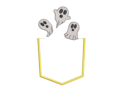 Halloween Spooky Ghost Pocket ITH