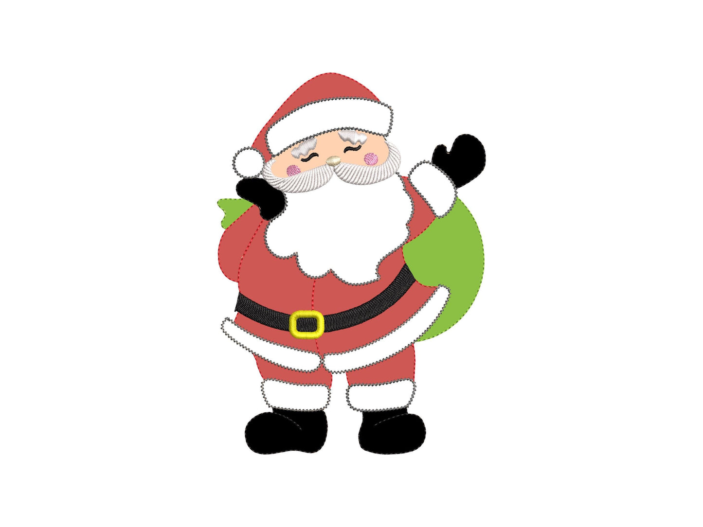 Big Merry Christmas Santa Applique