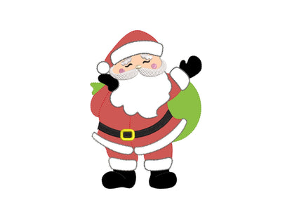 Big Merry Christmas Santa Applique