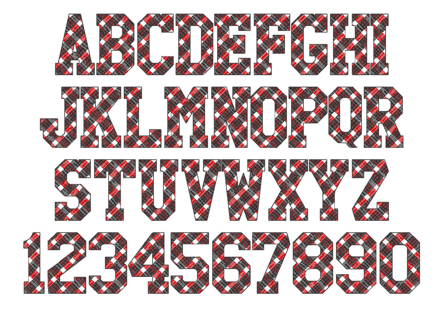 Gingham Block Athletic Varsity Font