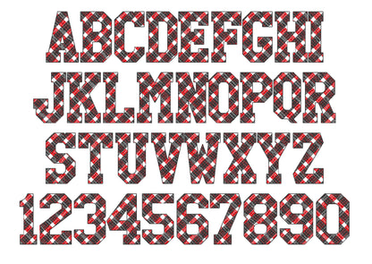 Gingham Block Athletic Varsity Font