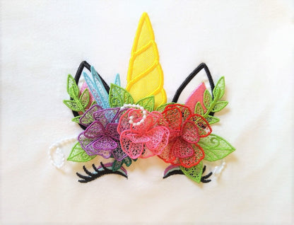 Unicorn Head with Floral Crown FSL