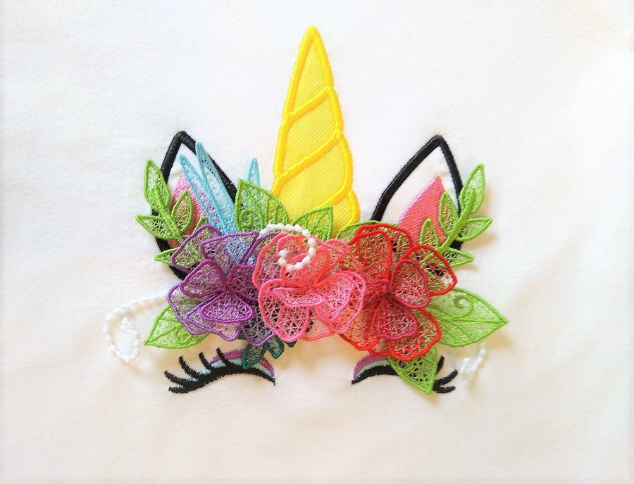 Unicorn Head with Floral Crown FSL