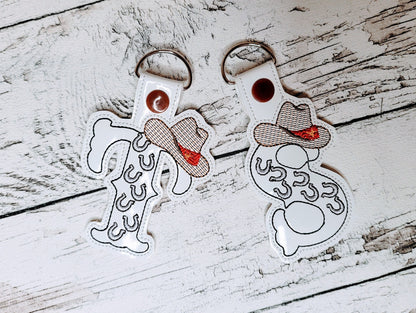 Cowboy Hat and Boots Monogram Keychain