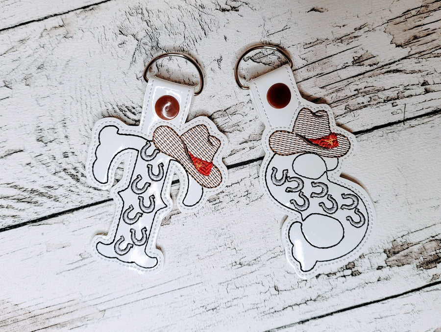 Cowboy Hat and Boots Monogram Keychain