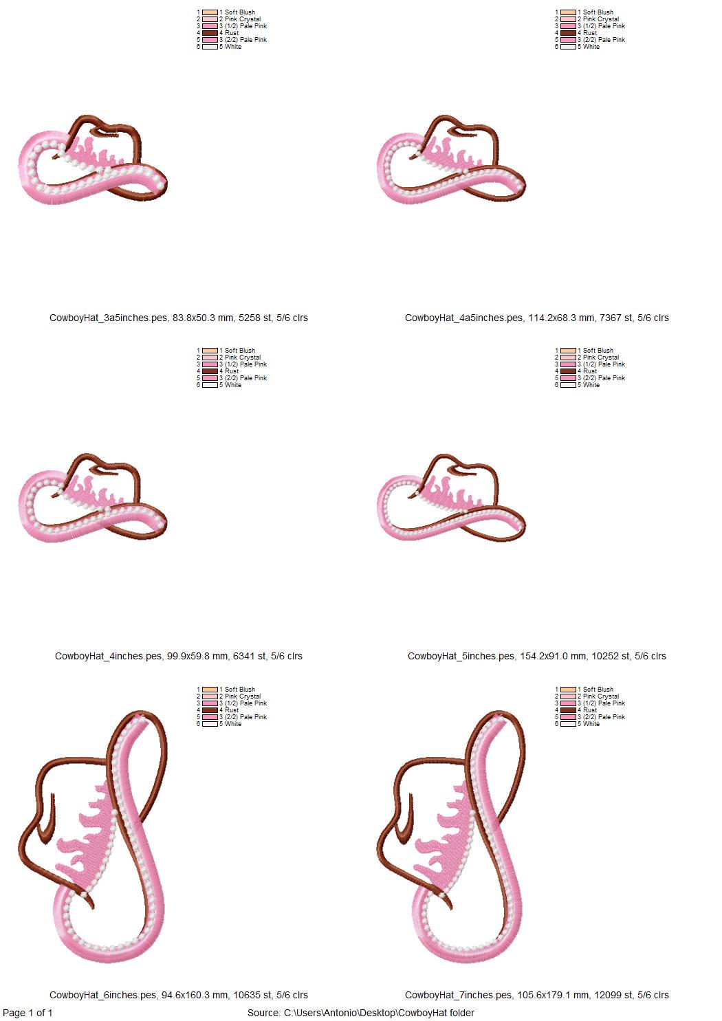 Pretty Cowgirl Cowboy Boots And Hat Applique