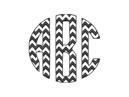 Classic Chevron 3-Letter Circle Monogram Font