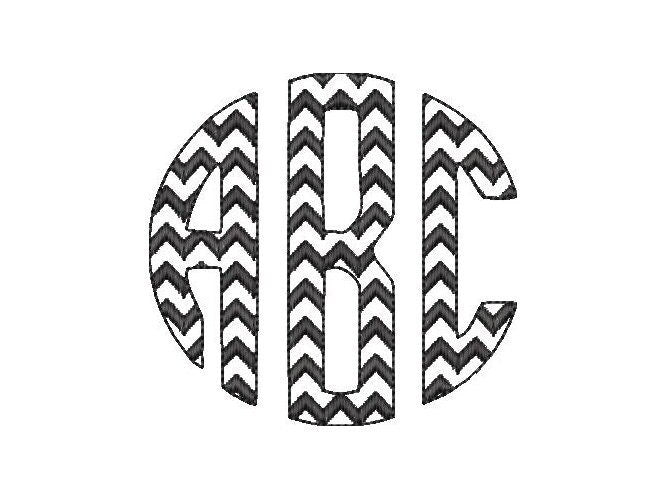 Classic Chevron 3-Letter Circle Monogram Font