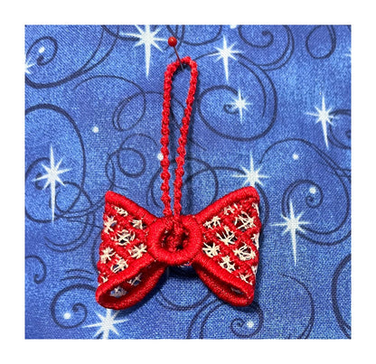 Gingham Bow Christmas Ornament Hanger
