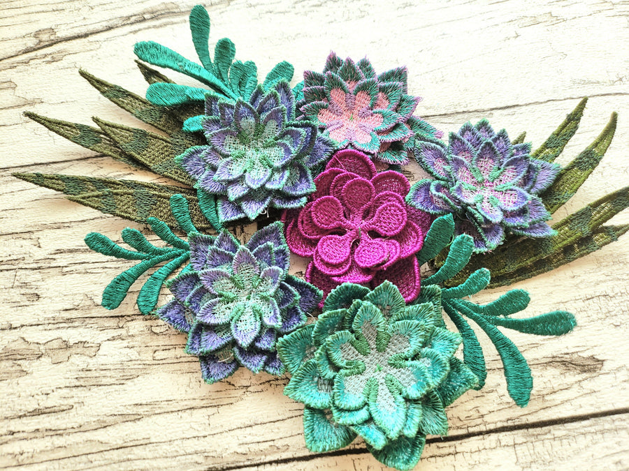 Succulent Delicate Lace Flowers Set