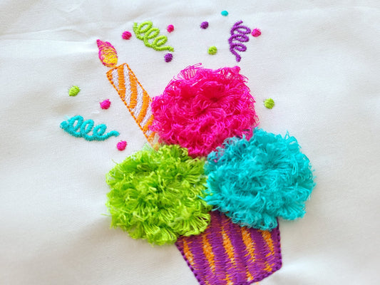 Fringed Cupcake Birthday Cake