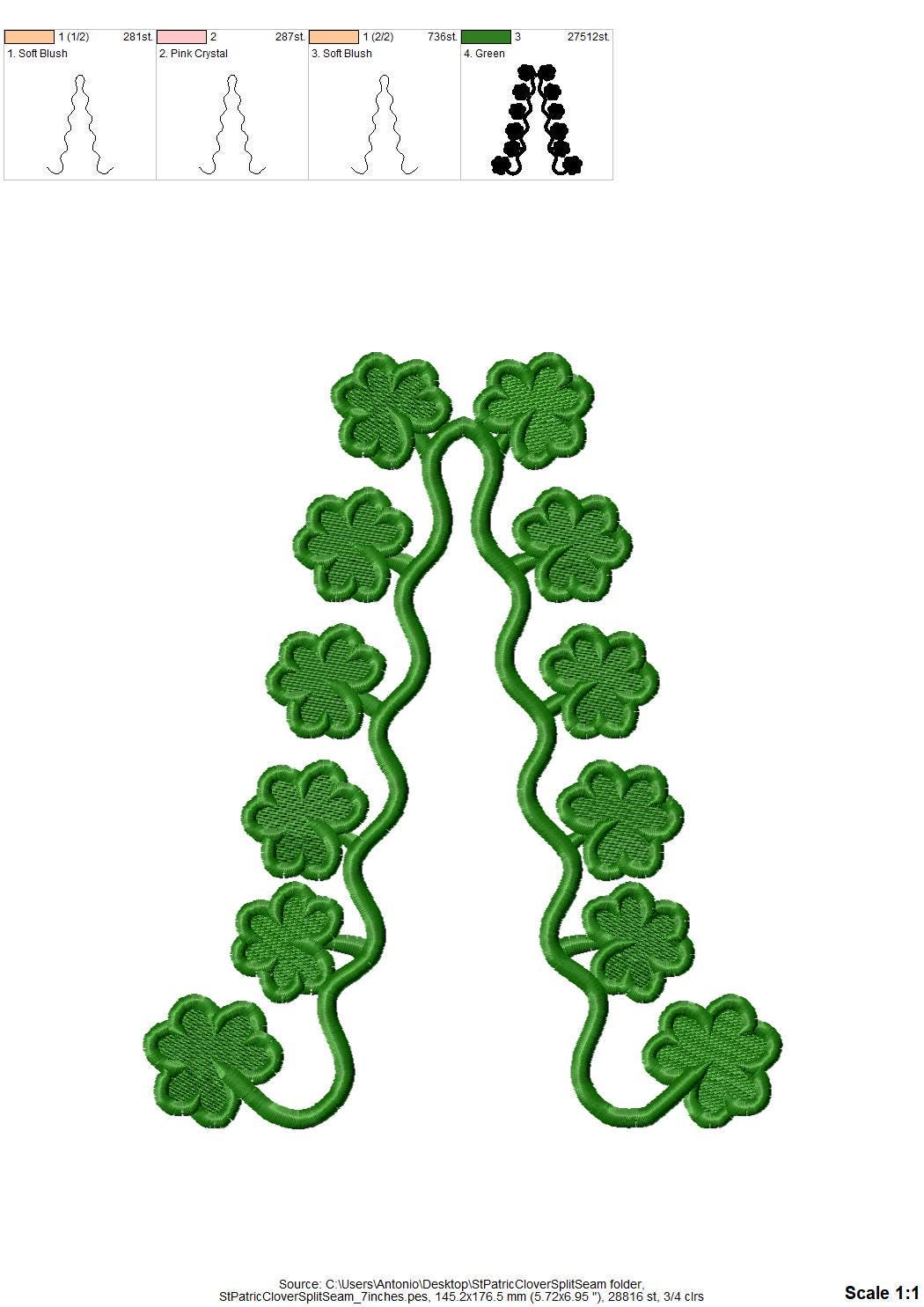 Shamrock Clover Scalloped Split Side Seam