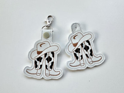 Cowboy Boots and Hat Keychain