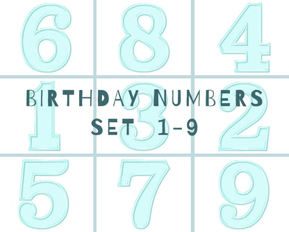 Soft Block Font Kids Birthday Numbers Applique