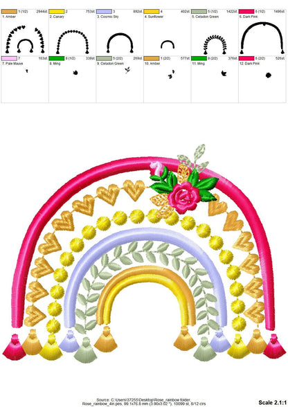 Boho Rainbow with Roses and Tassels