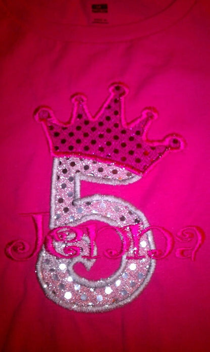 Little Princess Crown Birthday Numbers