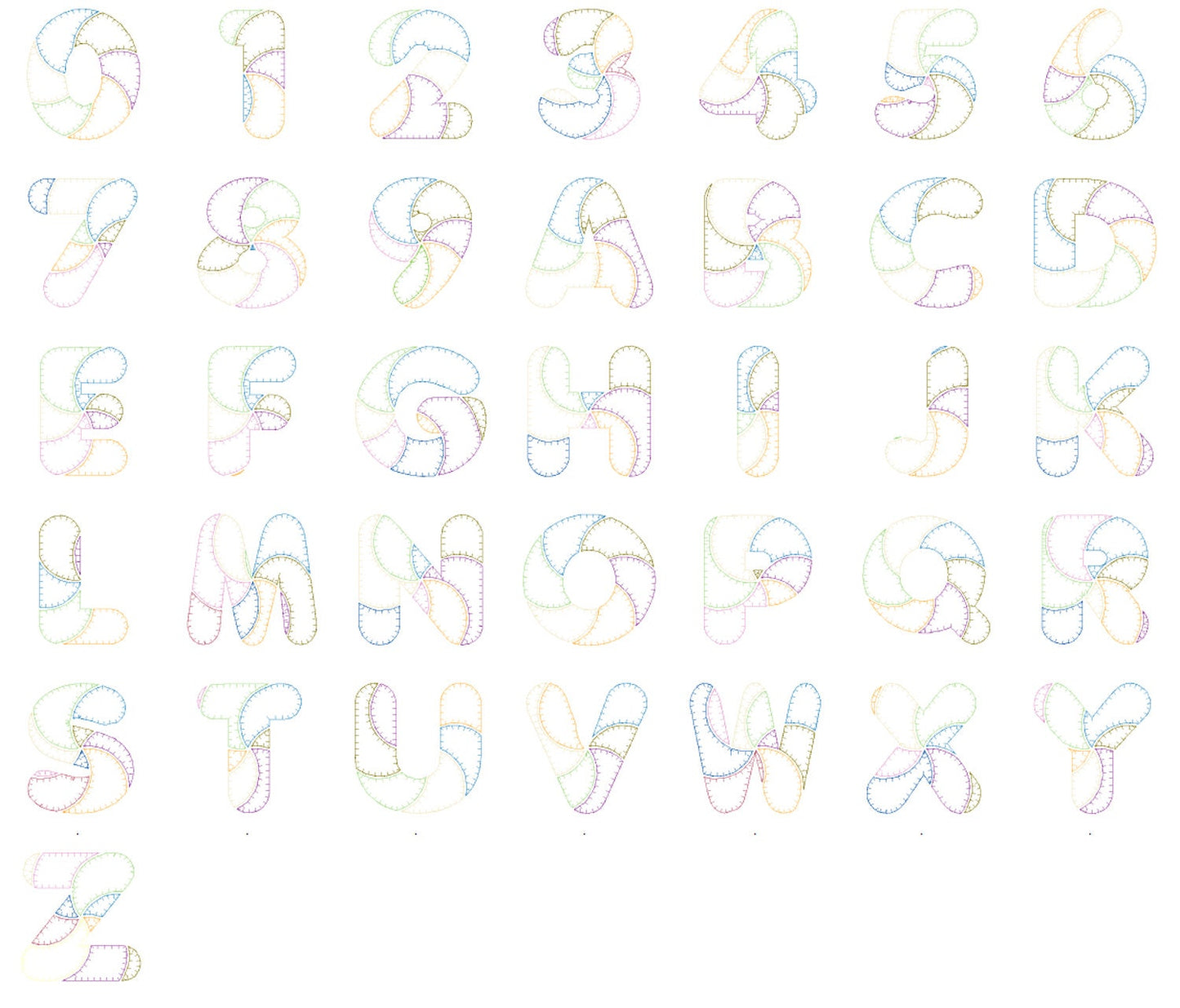 Patchwork Rag Edges Sweet Candy Lollipop Font