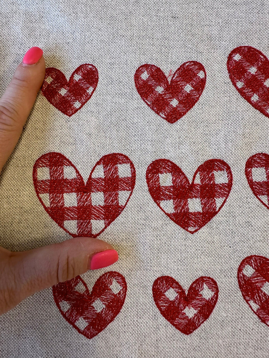 Single Gingham Tartan Valentine Heart