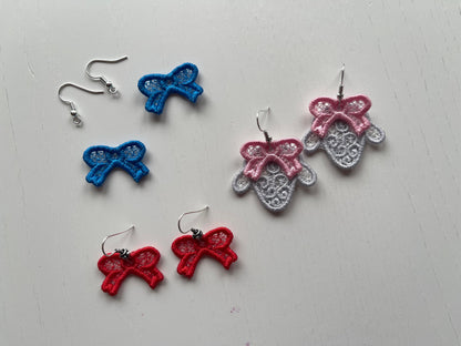 Sheep Lamb and Bow Earrings FSL