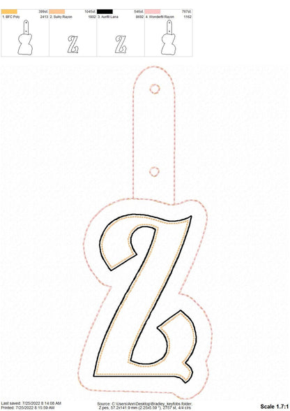 Puffy Puff Relief 3D Keychain Monogram ITH