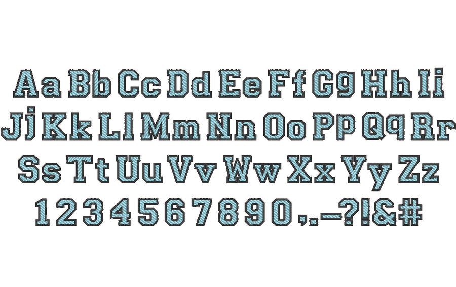 Varsity Collegiate Fill Stitch Font