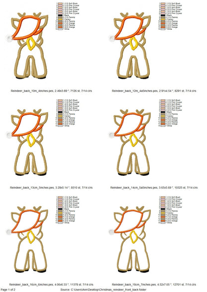 Christmas Reindeer Rudolph front and back, rear view, machine