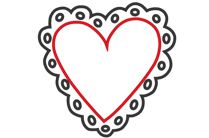 Wednesday dark style dolly old fashioned Valentine Heart Applique