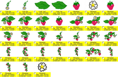 Strawberry sweets machine embroidery designs, Big set of various, may