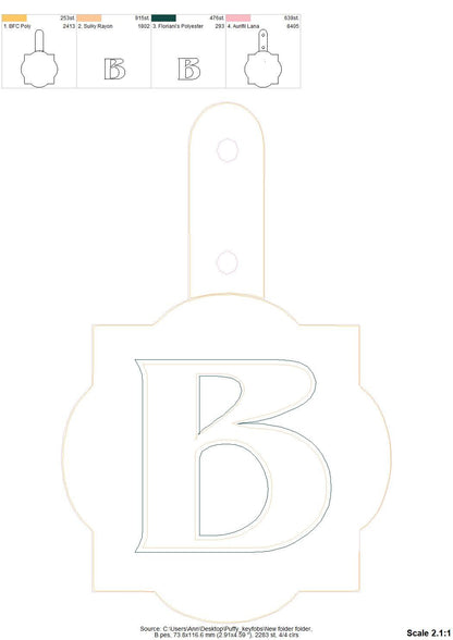 Special Puffy Puff Foam Monogram Keychain