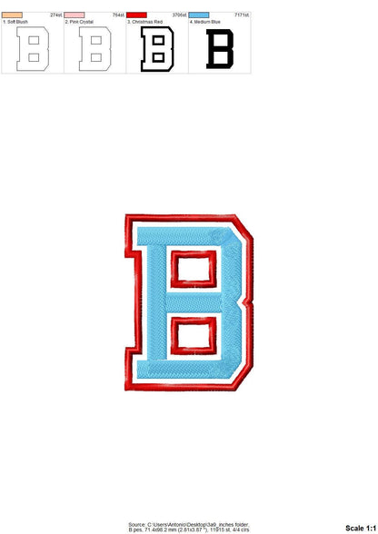 2-Color Athletic Sport Font Applique