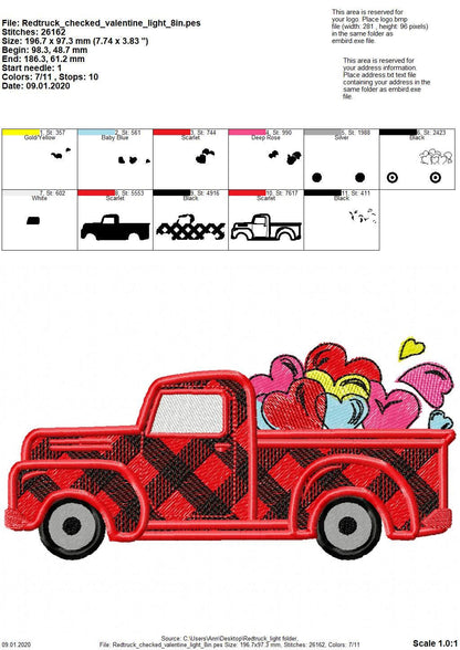 Wagon Red Truck with Heart