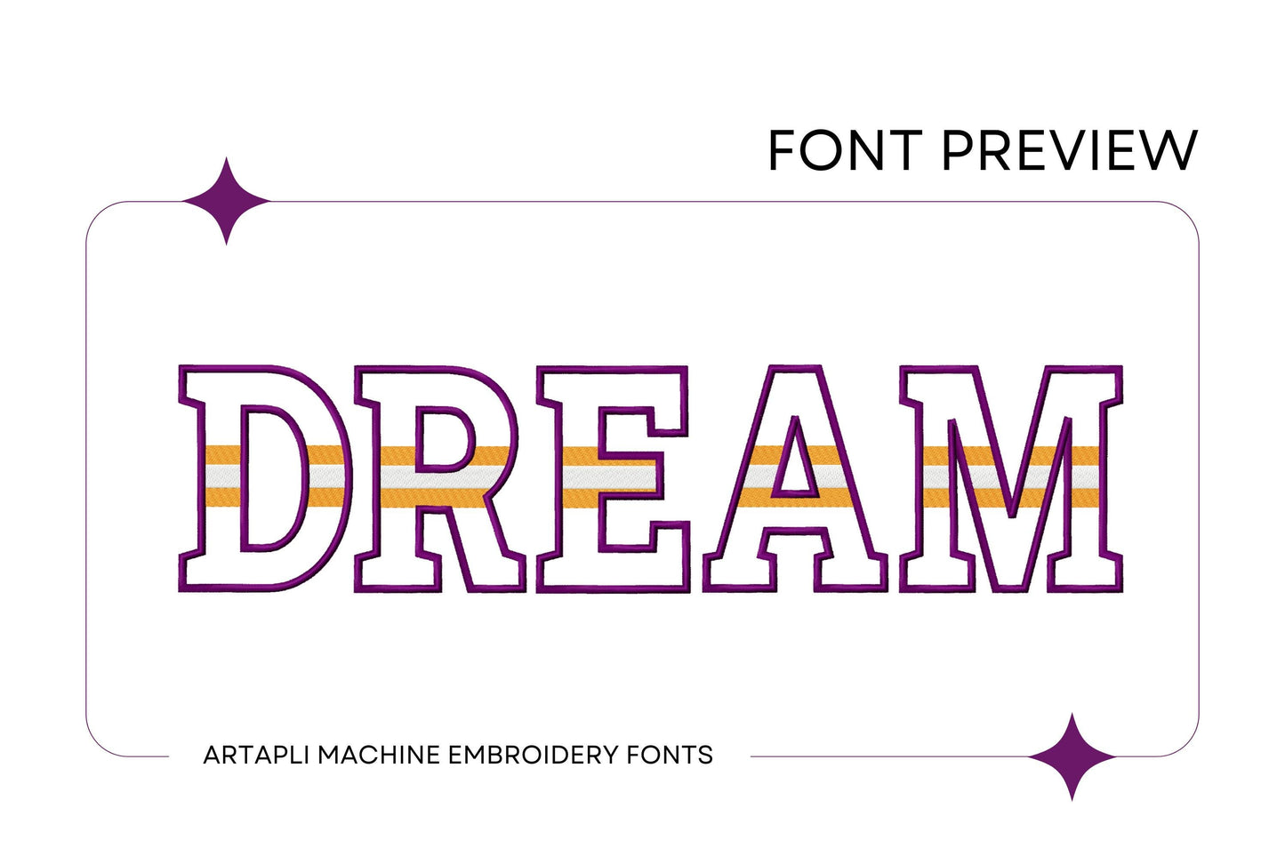 Striped FONT Applique Sports stripes alphabet monogram letters Block