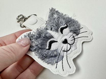 Fringed Kitty Cat Kitten Keychain